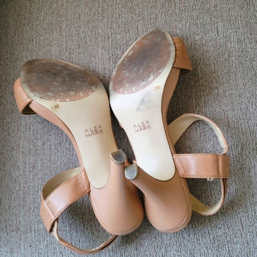 Cute Alex Marie Strappy Heels 7.5 Tan Leather